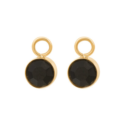 iXXXi Hoop Charms Stone Black Diamond goud E04812-01