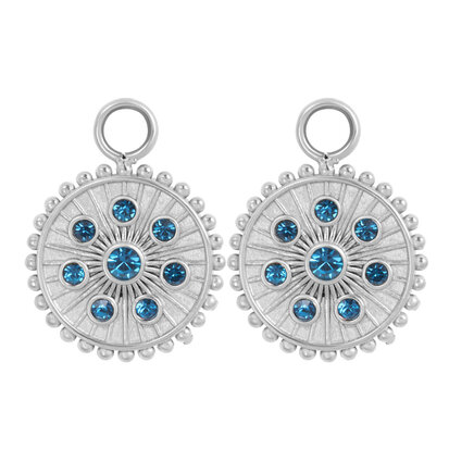 iXXXi Hoop Charms Midnight Capri Blue zilver 04813-03