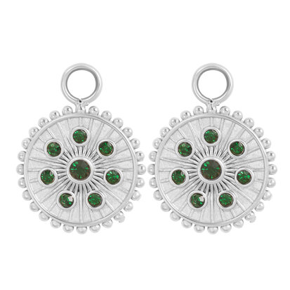 iXXXi Hoop Charms Midnight Emerald  zilver E04812-03