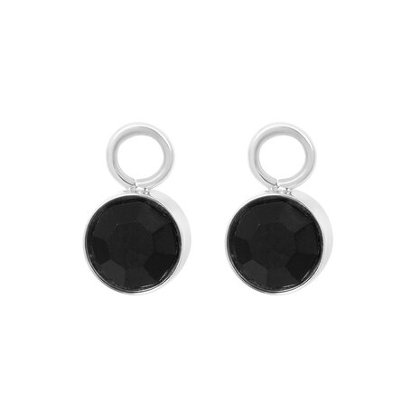 iXXXi Hoop Charms Stone Black Diamond zilve4  E04812-03